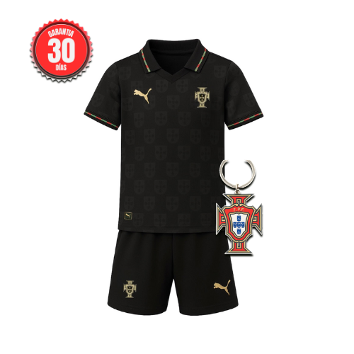 Conjunto infantil Seleção Portugal edição especial pantera negra EUSÉBIO preta 2025/26