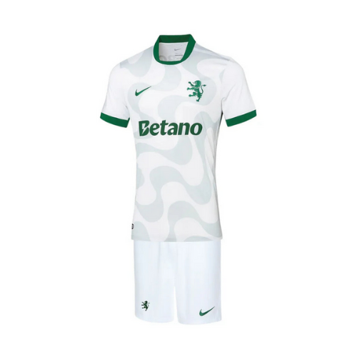 Conjunto Infantil Sporting Alternativa Branca 2025/26 - LANÇAMENTO! 🔥💚